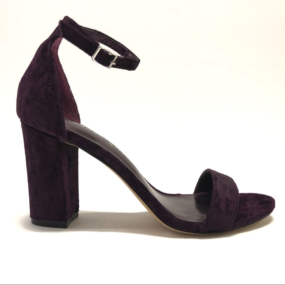 Madden Girl Beella Purple Velvet block Heel